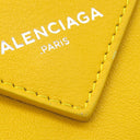 バレンシアガ BALENCIAGA ペーパー ミニ ウォレット 391446 イエロー レザー 三つ折り財布 シルバー金具 コンパクトウォレット