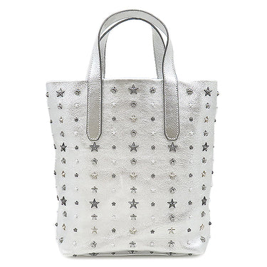 ジミーチュウ JIMMY CHOO ソフィア シルバー レザー 2WAYバッグ シルバー金具 SOFIA トート ショルダー 星 スター スタッズ メタリック