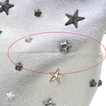ジミーチュウ JIMMY CHOO ソフィア シルバー レザー 2WAYバッグ シルバー金具 SOFIA トート ショルダー 星 スター スタッズ メタリック