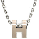 エルメス HERMES ポップアッシュ ミニ ペンダント マロングラッセ×シルバー メタル ラッカー ネックレス Hモチーフ 新品 未使用