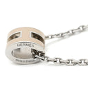 エルメス HERMES ポップアッシュ ミニ ペンダント マロングラッセ×シルバー メタル ラッカー ネックレス Hモチーフ 新品 未使用