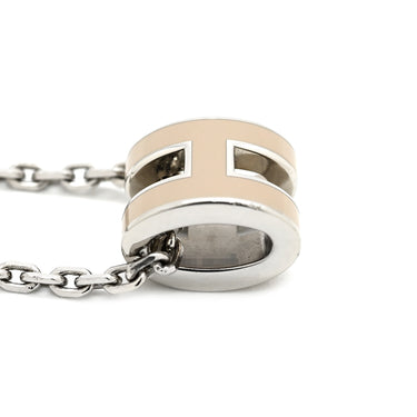 エルメス HERMES ポップアッシュ ミニ ペンダント マロングラッセ×シルバー メタル ラッカー ネックレス Hモチーフ 新品 未使用