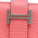 エルメス HERMES ベアンスフレ ローズリップスティック シェーブル 長財布 シルバー金具 二つ折り財布