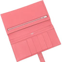 エルメス HERMES ベアンスフレ ローズリップスティック シェーブル 長財布 シルバー金具 二つ折り財布