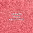 エルメス HERMES ベアンスフレ ローズリップスティック シェーブル 長財布 シルバー金具 二つ折り財布