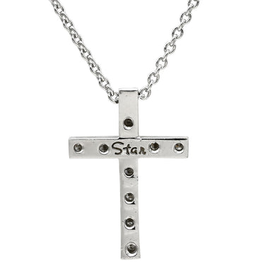 スタージュエリー STAR JEWELRY ダイヤ クロスネックレス ホワイトゴールド K18WG ダイヤモンド ネックレス 18K 750 WG
