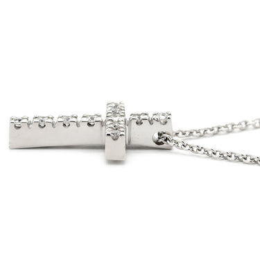 スタージュエリー STAR JEWELRY ダイヤ クロスネックレス ホワイトゴールド K18WG ダイヤモンド ネックレス 18K 750 WG