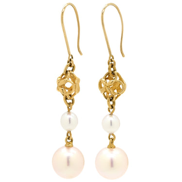タサキ TASAKI パール フックピアス ホワイト×イエローゴールド K18YG パール ピアス 真珠 1P 1粒 Au750 18K 18金 ドロップ スウィング
