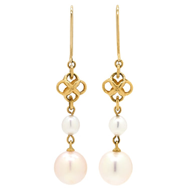 タサキ TASAKI パール フックピアス ホワイト×イエローゴールド K18YG パール ピアス 真珠 1P 1粒 Au750 18K 18金 ドロップ スウィング