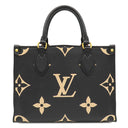 ルイヴィトン LOUIS VUITTON オンザゴー PM M45659 ブラック×ベージュ モノグラムアンプラント ハンドバッグ ゴールド金具 ショルダー欠品