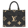 ルイヴィトン LOUIS VUITTON オンザゴー PM M45659 ブラック×ベージュ モノグラムアンプラント ハンドバッグ ゴールド金具 ショルダー欠品