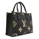 ルイヴィトン LOUIS VUITTON オンザゴー PM M45659 ブラック×ベージュ モノグラムアンプラント ハンドバッグ ゴールド金具 ショルダー欠品