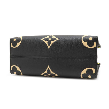 ルイヴィトン LOUIS VUITTON オンザゴー PM M45659 ブラック×ベージュ モノグラムアンプラント ハンドバッグ ゴールド金具 ショルダー欠品