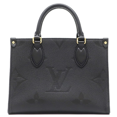 ルイヴィトン LOUIS VUITTON オンザゴー PM M45653 ノワール モノグラムアンプラント ハンドバッグ ゴールド金具 ショルダーストラップ欠品