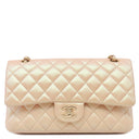シャネル CHANEL マトラッセ 25 Wチェーン パールピンク レザー ショルダーバッグ ゴールド金具 メタリック ダブルフラップ