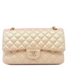 シャネル CHANEL マトラッセ 25 Wチェーン パールピンク レザー ショルダーバッグ ゴールド金具 メタリック ダブルフラップ