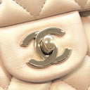 シャネル CHANEL マトラッセ 25 Wチェーン パールピンク レザー ショルダーバッグ ゴールド金具 メタリック ダブルフラップ