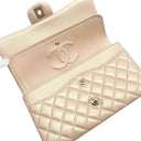 シャネル CHANEL マトラッセ 25 Wチェーン パールピンク レザー ショルダーバッグ ゴールド金具 メタリック ダブルフラップ