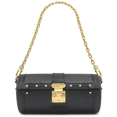 ルイヴィトン LOUIS VUITTON パピヨン トランクバッグ M58655 ノワール エピレザー ショルダーバッグ ゴールド金具 黒 チェーンショルダー