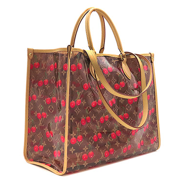 ルイヴィトン LOUIS VUITTON オンザゴー GM M14306 モノグラムチェリー PVC レザー トートバッグ ゴールド金具 LV×TM モノグラムチェリー 村上隆