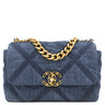 シャネル CHANEL CHANEL 19 AP0957 ブルー デニム ショルダーバッグ ゴールド金具 デニム チェーンショルダー