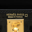 エルメス Herms ミニケリードゥ 外縫い ブラック アリゲーター アリゲーターリセ 2WAYバッグ ゴールド金具 黒 ショルダー 艶有り