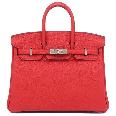エルメス HERMES バーキン 25 ルージュラデュー トゴ ハンドバッグ シルバー金具 赤 2025年製