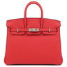エルメス HERMES バーキン 25 ルージュラデュー トゴ ハンドバッグ シルバー金具 赤 2025年製