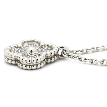 ヴァンクリーフアーペル Van Cleef & Arpels スウィート アルハンブラ ペンダント VCARO85900 ホワイトゴールド K18WG ダイヤモンド ネックレス 750 K18 ダイヤモンド ダイヤ 12石 VCA