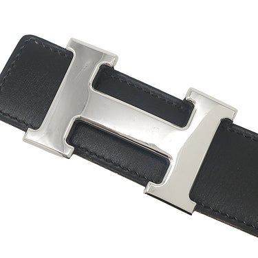 エルメス HERMES コンスタンスH #72 ブラック×ゴールド ボックスカーフ トゴ #72 ベルト シルバー金具 Hバックル リバーシブル