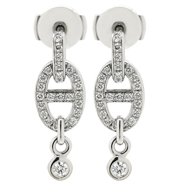 エルメス HERMES シェーヌダンクル ドロップ ダイヤピアス ホワイトゴールド K18WG ダイヤモンド ピアス 750 18K WG ホワイトゴールド