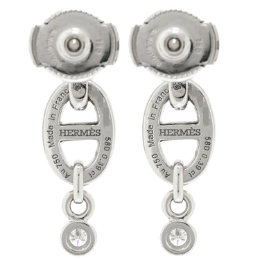 エルメス HERMES シェーヌダンクル ドロップ ダイヤピアス ホワイトゴールド K18WG ダイヤモンド ピアス 750 18K WG ホワイトゴールド