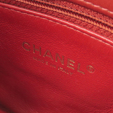 シャネル CHANEL シェブロン Vステッチ レッド レザー ショルダーバッグ ゴールド金具 チェーンショルダー 赤