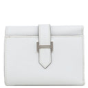 エルメス HERMES ベアン コンビネ グリプラチナ ヴォーエプソン 三つ折り財布 シルバー金具 グレー 2024年製
