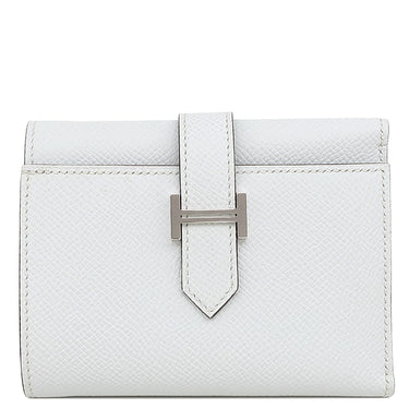 エルメス HERMES ベアン コンビネ グリプラチナ ヴォーエプソン 三つ折り財布 シルバー金具 グレー 2024年製