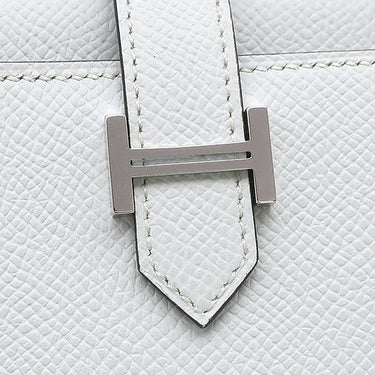 エルメス HERMES ベアン コンビネ グリプラチナ ヴォーエプソン 三つ折り財布 シルバー金具 グレー 2024年製