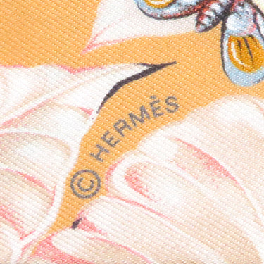 エルメス HERMES ツイリー アプリコット×クレーム×マルチカラー シルク スカーフ 新品 未使用 【Equateur/赤道直下】