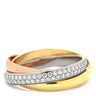 カルティエ Cartier トリニティ SM セミパヴェ ダイヤ ホワイトゴールド×イエローゴールド×ピンクゴールド K18WG K18YG K18PG ダイヤモンド #52(JP12) リング 指輪 3カラー 3連 18K 750 12.5号
