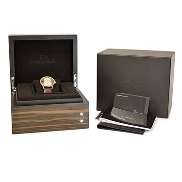 腕時計 ジャケ・ドロー Jaquet Droz グランセコンド J003033442 自動巻き メンズ K18PG無垢 ペトリファイドウッド 青針 限定1本