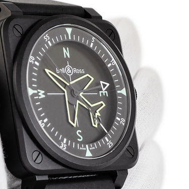 腕時計 ベル&ロス BELL&ROSS BR-03 ジャイロコンパス BR03A-CPS-CE/SRB 自動巻き メンズ ブラック デイト GYROCOMPASS 限定