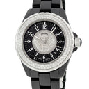 腕時計 シャネル CHANEL J12 H1709 自動巻き メンズ 純正ダイヤ ブラック アラビア デイト 逆回転防止ベゼル
