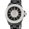 腕時計 シャネル CHANEL J12 H1709 自動巻き メンズ 純正ダイヤ ブラック アラビア デイト 逆回転防止ベゼル