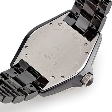 腕時計 シャネル CHANEL J12 H1709 自動巻き メンズ 純正ダイヤ ブラック アラビア デイト 逆回転防止ベゼル