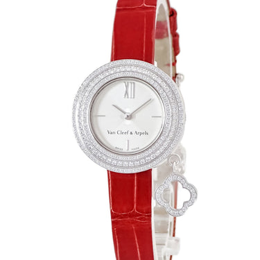 腕時計 ヴァンクリーフアーペル Van Cleef & Arpels チャーム ミニウォッチ VCARO29900 クオーツ レディース K18WG無垢 純正ダイヤ