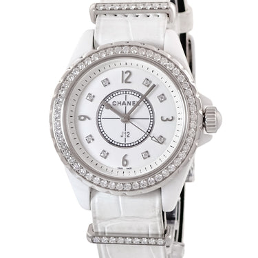 腕時計 シャネル CHANEL J12 H4190 クオーツ レディース 純正ダイヤ ホワイト セラミック ラウンド アラビア