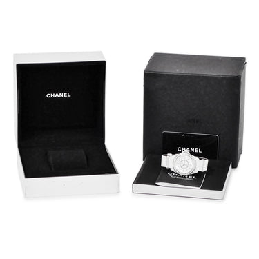 腕時計 シャネル CHANEL J12 H4190 クオーツ レディース 純正ダイヤ ホワイト セラミック ラウンド アラビア