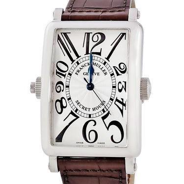 腕時計 フランクミュラー FRANCK MULLER ロングアイランド シークレットアワーズ 1300 SE H I 自動巻き メンズ OH済 シルバー ギョーシェ