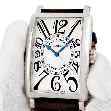 腕時計 フランクミュラー FRANCK MULLER ロングアイランド シークレットアワーズ 1300 SE H I 自動巻き メンズ OH済 シルバー ギョーシェ