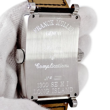 腕時計 フランクミュラー FRANCK MULLER ロングアイランド シークレットアワーズ 1300 SE H I 自動巻き メンズ OH済 シルバー ギョーシェ