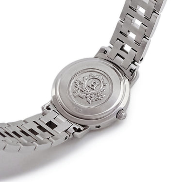 腕時計 エルメス HERMES クリッパー CL4.220 クオーツ レディース ホワイト デイト アラビア Hマークブレス